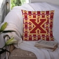 thumbnail image 3 of Letter X Football Cardinal and Gold Fabric Decorative Pillow, 3 of 4
