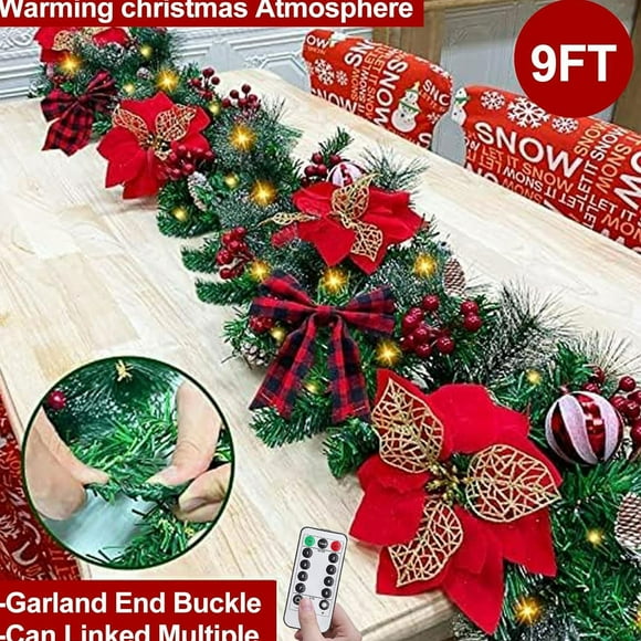 Rvkxad Christmas Tree Vines Decor, 106in Artificial Hanging Vines with Sparkling Balls, Festive Vines, Holiday Greenery