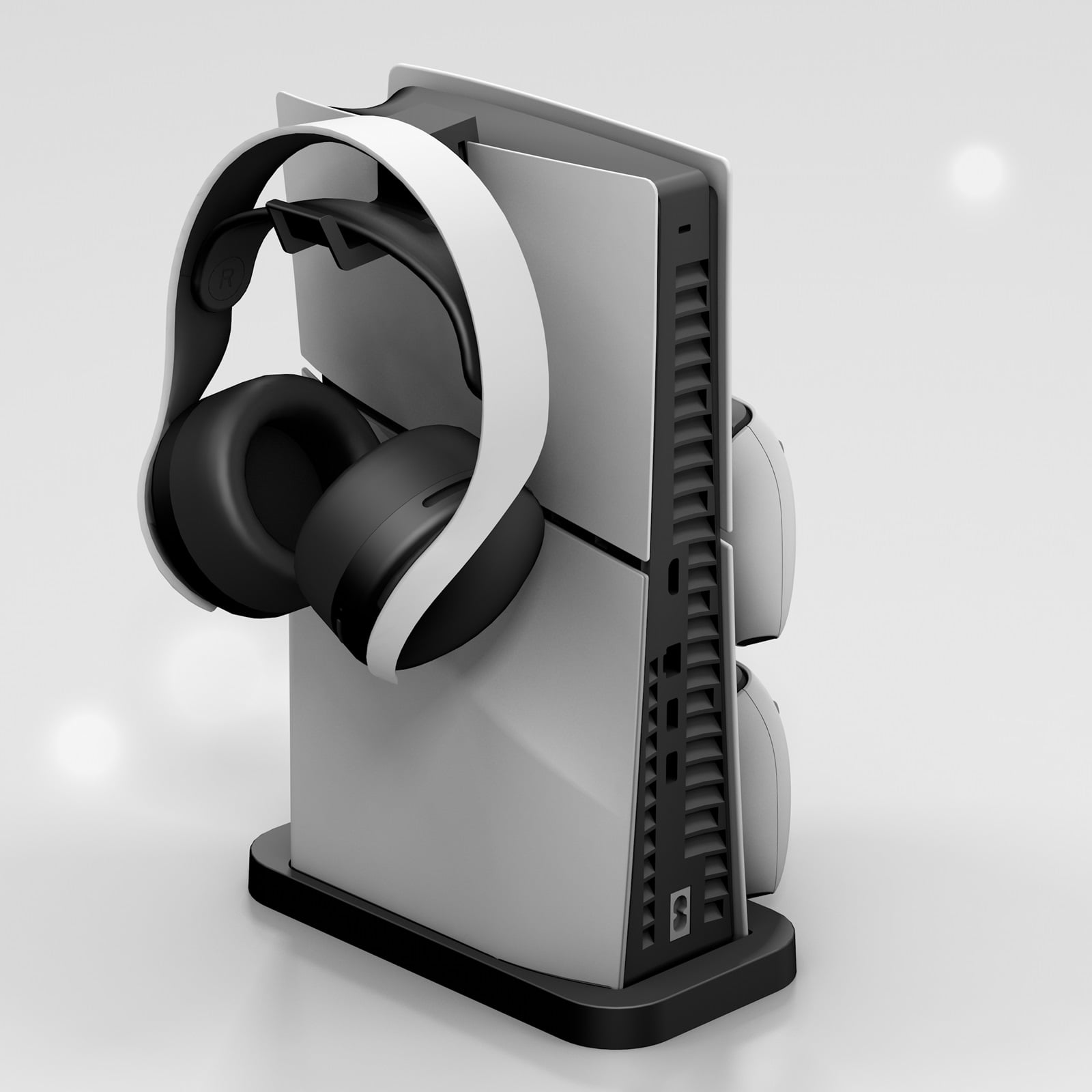 NBCP PS5 Vertical Stand with Dual Controller Charger and LED Indicators, Compatible with PlayStation 5 Disc & Digital Editions