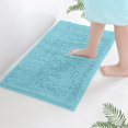 thumbnail image 3 of LuxUrux Bath Mat-Extra-Soft Plush Bath Shower Bathroom Rug,1'' Chenille Microfiber Material, Super Absorbent Shaggy Bath Rug. Machine Wash & Dry (15 x 23, Spa Blue), 3 of 8