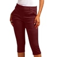 thumbnail image 2 of Mifsaly Capris Pants for Women with Pockets, Stretch Slim Fit Cropped Pants for Work Casual, Summer High Waisted Dressy Capris Trousers XL, 2 of 8