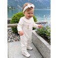 thumbnail image 3 of RUINIXCW Newborn Baby Girl Hospital Going Home Outfit Infant Girls Spring Fall Winter Clothes Goose Jumpsuit Ruffled Long Sleeve Romper Headband, 3 of 10