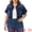 Black Blue, variant on DARING DIVA Women's Plus Size Short Sleeve Button Cropped Jean Jacket 3X Black Blue