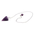 thumbnail image 2 of 2x Cono De Adivinación De Péndulo De Piedra Natural De 6 , Regalo De Joyería De Cristal Morado, 2 of 7