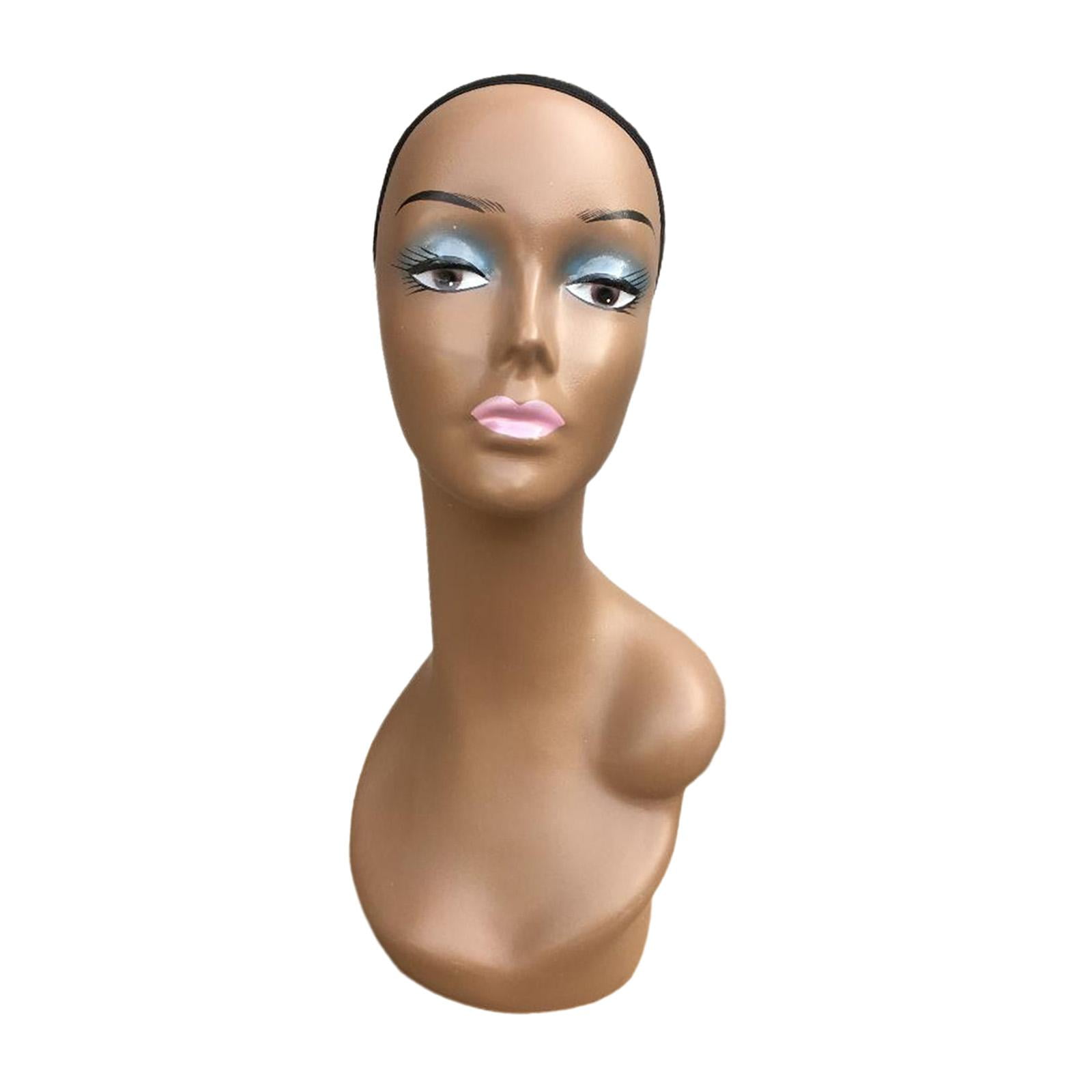 Female Mannequin Head, Doll Head ,Professional Makeup Cosmetology Female Training Head , Bald Manikin Head for Home ,Shop Hat Hair Style F
