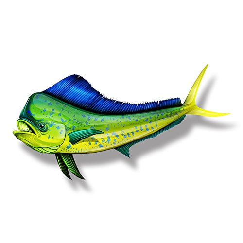 Pegatina 215 pegatinas con forma de pez Mahi Mahi, 6 x 3 cm, para coche y moto