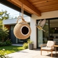 thumbnail image 5 of Natural Woven Bird Nest Hut for Cockatiel, Budgie, Finch, Sparrow – Hanging Outdoor Bird House Shelter for Balcony, Garden, Patio – Warm Handcrafted Rope Nesting Box, 5 of 6