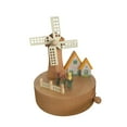 thumbnail image 4 of Caja de música con diseño de carrusel, caja musical de madera, cajas musicales de cuerda clásicas mecánicas para decoración de adornos de escritorio, Molino, 4 of 9