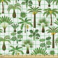 thumbnail image 2 of Ambesonne Tropical Fabric by the Yard Upholstery, Exotic Plants and Trees, 2 Yards, White Jade Green, 2 of 5