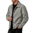 thumbnail image 4 of Men's Corduroy Jacket Fall Casual Button Down Jacket with Notched Collar & Side Pockets Relaxed Fit Outerwear 2XL, 4 of 9