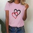 thumbnail image 4 of QIPOPIQ T-Shirts Graphiques pour Femmes Saint-Valentin Manches Courtes Chemises Imprimées Cœur Blouse Tops Liquidation, 4 of 6