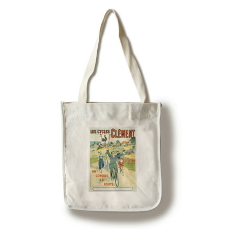 Les Cycles Clement - Ont Conquis la Route Vintage Poster France (100% Cotton Tote Bag -