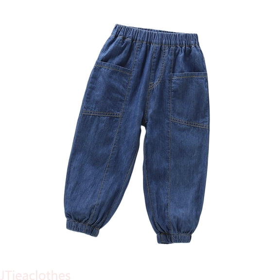 JTieaclothes Boys Casual Pants For Toddlers And Kids Lightweight Elastic Waist Comfortable Everyday Wear Spring Summer Loose Fit Pure Color Long Trousers Age 2 12,Boys Pants Sizes 2-3 Years