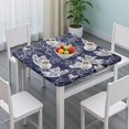 thumbnail image 3 of Floral Elastic Edge Tablecloth, 34x34 Inch Polyester for Side Table, Craft Room, or Small Dining Area, 3 of 6