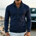 thumbnail image 3 of yillto Men Jackets Collared Zip up Lightweight Casual Business Coat Fitting Big and Tall Jacket, 3 of 5