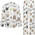 thumbnail image 6 of Top-kevin Pajama Sets for Womens Cute Dog Bone Loose Button Down Long Sleeve Shirts And Pants Set, 6 of 12