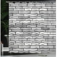 thumbnail image 3 of Ambesonne Grey Shower Curtain, Brick Wall English Style, 69"Wx75"L, Grey, 3 of 4