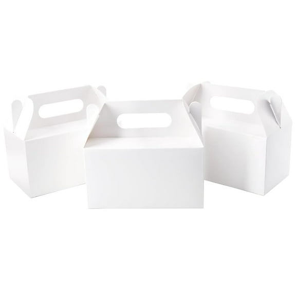 White Gable Treat Boxes 25-Pack 7x3.85x3.85 Inch Paper Gift Boxes