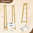 thumbnail image 3 of Gymax 4-tier Bookshelf w/ 2 Storage Drawers Sturdy Metal Frame Anti-toppling Devices White, 3 of 10