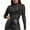Black, variant on Lace Mesh Sheer Long Sleeve Tops for Women Glitter Transparent Fitted Tight T Shirts Blouses Black 2XL