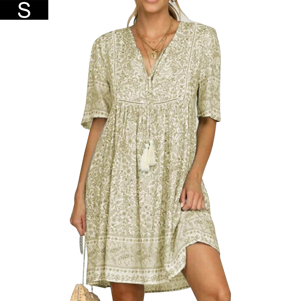 v neck half sleeve dress