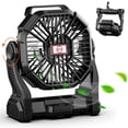 thumbnail image 1 of Ventilador de Camping con Linterna LED, 10400mAh Ventilador de Tienda Port&aacute;til Recargable con Gancho para Colgar, Ventilador de Escritorio USB de 4 Velocidades, Perfecto para Camping Casa O, 1 of 9