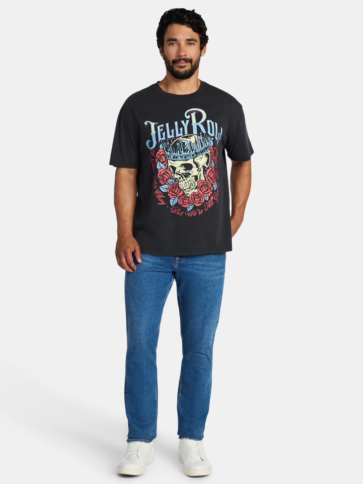 Jelly Roll Men's and Big Men's Boxy Fit Graphic Tee, Sizes XS-5XL