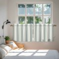 thumbnail image 4 of Green Stripe Tier Curtains, Modern Farmhouse Geometric Striped Light Filtering Kitchen Curtains, 2Pcs Rod Pocket Half Window Treatments Panels for Sink Cafe Cabinet Camper 27.5x24 Inches, 4 of 9