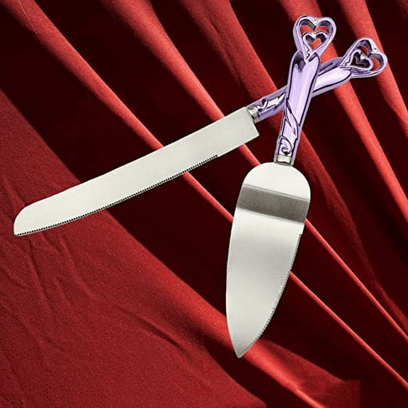 Gifts Infinity Interloack Heart Wedding Cake Knife and Server Set