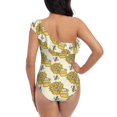 thumbnail image 5 of Gaeub Cartoon Honey Pot Bee Sunflower Women's One Shoulder Ruffle Tummy Control Swimwear for Swimming Surfing Beach Party - XX-Large, 5 of 8