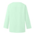 thumbnail image 4 of Trendy Tops for Women Casual Long Sleeve Solid Color V Neck Loose Shirt Blouses for Women, 4 of 8