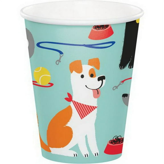 Dog Party Cups - Party Supplies - 1 - 8 pack of 9oz. Cups