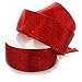thumbnail image 3 of Ribbon Traditions Ruban Métallique Uni à Paillettes Horizontales/rayures à Paillettes 2 1/2 Po par 10 Verges - Rouge, 3 of 4