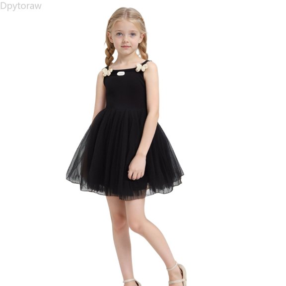 Dpytoraw Baby Girls Tutu Dress Toddler Tutu Dress Infant Dresses Girl Sleeveless Princess Dress Girls Sleeveless Dresses For Wedding,Black Size 2-3 Years