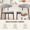 thumbnail image 4 of COLAMY Upholstered Counter Height Bar Stools Set of 4, Kitchen Island Stools with Back, Suitable for 34"-41" Table, Modern Counter Chairs with Wood Legs for Dining Room, Light Grey, 4 of 11