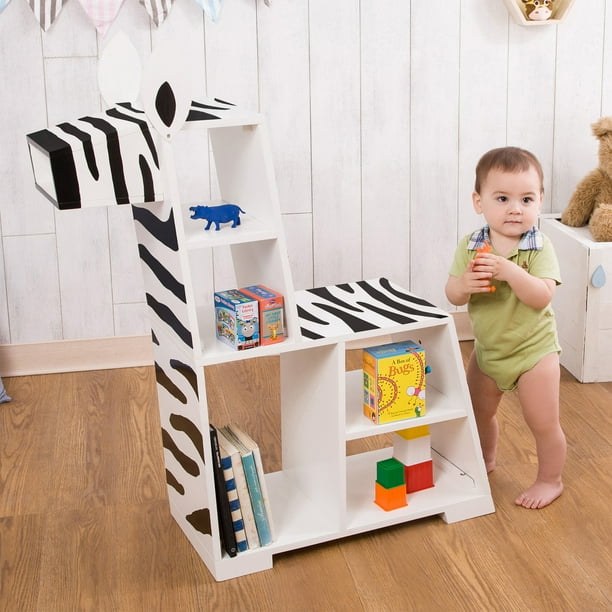 Teamson Kids Zoo Kingdom Zebra Bookshelf White / Black
