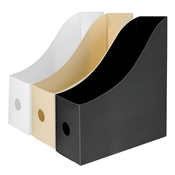 XIBUFE 3pcs Desk Magazine File Holder Organizer Plastic Storage Box