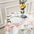thumbnail image 3 of GZHJMY 60 Inch Round Tablecloth - Pink Flowers Waterproof Washable Fabric Table Cloth Lace Table Cover Tabletops for Dining, Kitchen, Wedding and Parties Home Decor, 3 of 7