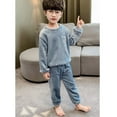 thumbnail image 6 of Toddler Girls Outfits Boys' Flannel Set Fluffy Sweatshirt Top And Pants Winter Warm Soft Fuzzy Homewear With Sweatpants Girls' Clothing Size 11-12T, 6 of 6