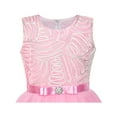 thumbnail image 4 of Robe de Demoiselle d'Honneur Enfant Rose avec Ceinture Mariage Fête Demoiselle d'Honneur 7 Ans, 4 of 7