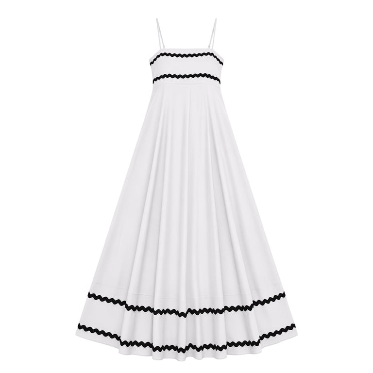 flowy brunch dress Ygbgbb Womens Dresses Thin Spaghetti Strap Square Neck Wave Lace Tiered Maxi for Beach Holiday Outfit White L, Women's, Size: Large Eid Dresses | Eid Intimates & Pajamas Color:Dark Champagne 90% (excluding) Setting