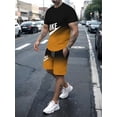 thumbnail image 2 of Conjunto de camiseta y pantalones cortos para hombre, ropa deportiva estampada, informal, a la moda, transpirable, de manga corta, verano 2024, 2 of 5