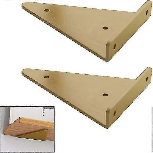 Floating Metal Triangle Shelf Bracket, Concealed Blind Wall Shelf Bracket, Bedroom Living Room Bathroom DIY Decoration Support, 2 Pieces (8x10cm/3.1x