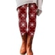 thumbnail image 1 of Gibobby Leggings gluteos deportivo Leggings de moda para mujer, pantalones de bota largos elásticos ajustados con estampado navideño informal (Vino, L), 1 of 4