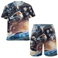 thumbnail image 1 of Kids Transformers Short Sleeve T-Shirt And Shorts Outfit Set Athletic Mesh Shorts Set for Boys, 1 of 7