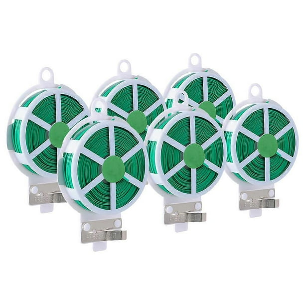 Garden Wire Ties Fixing Plants for Gardening Outdoor Agriculture Green Iron Pvc Material Reusable 6rolls