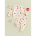 thumbnail image 2 of Bagilaanoe 2Pcs Toddler Baby Girl Fall Outfits Flower Print Long Sleeve T-Shirts Tops + Leggings 6M 12M 18M 24M 3T Kids Long Pants Set, 2 of 9