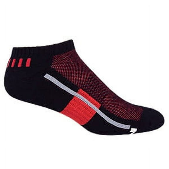 MOXY Socks No-Show Performance AiRFLeX Yoga Socks, Black/Red/Grey
