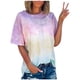 thumbnail image 4 of Pntutb Camiseta de manga corta con cuello redondo y teñido anudado de verano para mujer (S-5Xl) Pntutb Pntutb-5627, 4 of 5