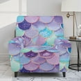 thumbnail image 2 of Whosucclay Colorful Mermaid Scales Print Recliner Slipcover-Stretch Soft Slip Reclining Chair Slipcovers, 4 -Pieces Furniture Protector for Recliner, Fitted Sofa Couch Cover with Pocket, 2 of 8